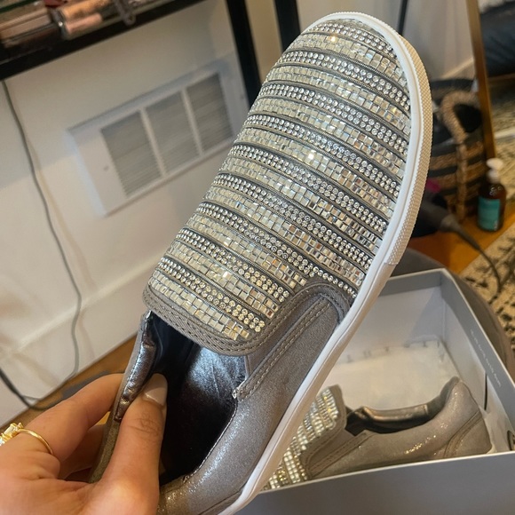 Stuart Weitzman “Vance Glitz” Slip-on Sneakers girls size 3 - Picture 3 of 6